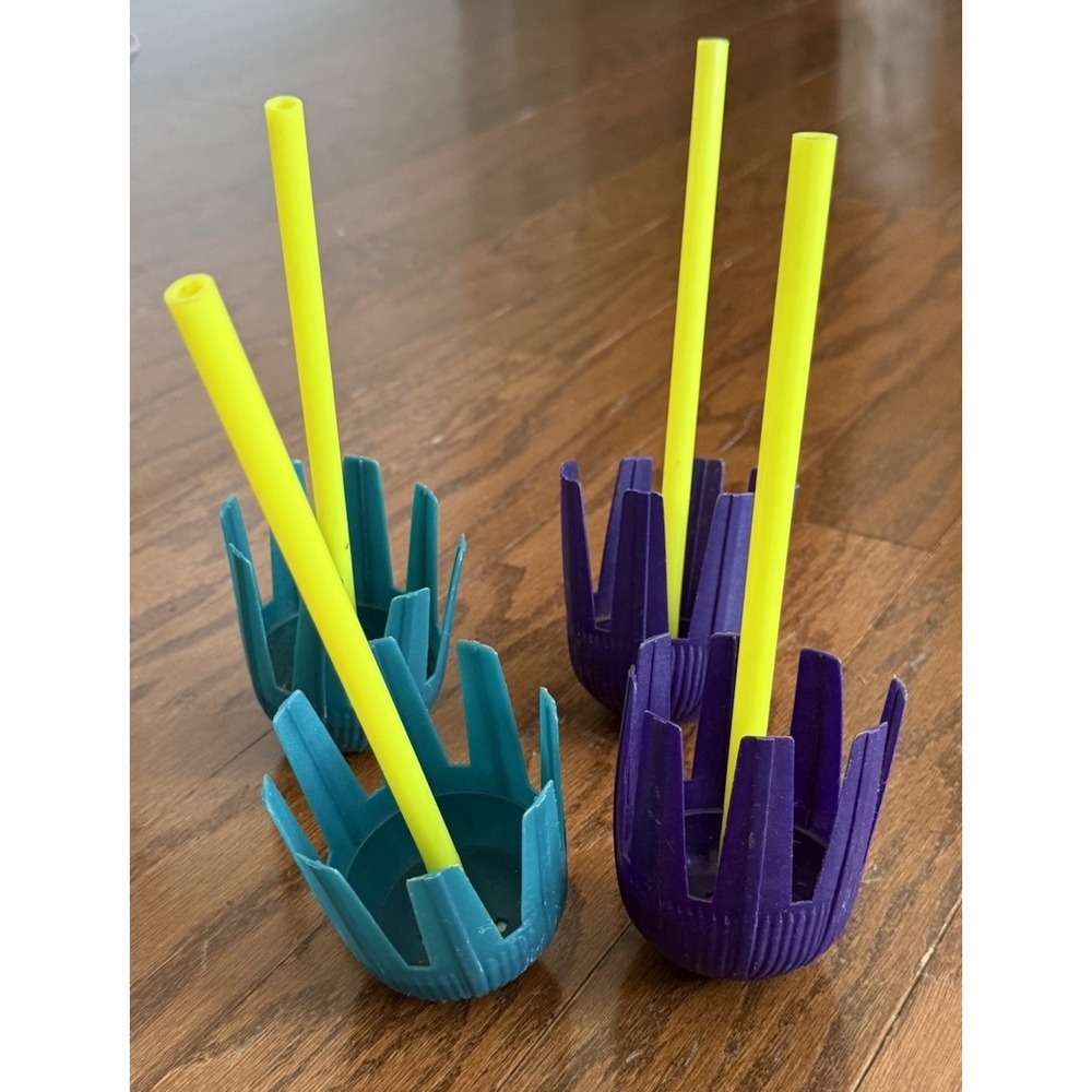 Vintage Franklin‎ Lawn Toss Game Plastic Darts  Yard Game Teal Purple x 4 Darts